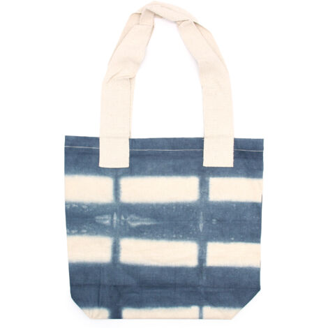 Sac en Coton Tye-Dye Naturel (8oz) - 38x42x12cm - Blocs Gris - Poignée Naturelle- Vendu par 1 (1/4)