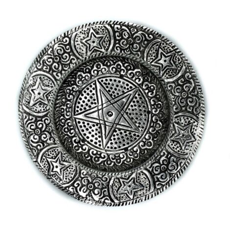 Porte-encens Pentagone en aluminium poli 11.5 cm- Vendu par 1 (1/2)
