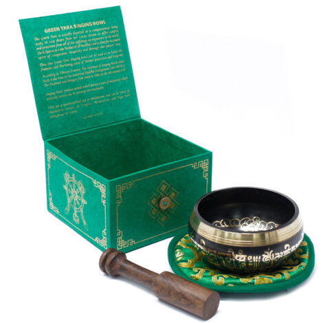 Ensemble de bols chantants Tara vert 10 cm (min 380 g)- Vendu par 1 (1/4)