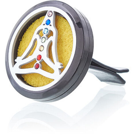Kit Diffuseur Voiture - Chakra Yoga en Étain - 30mm- Vendu par 1 (1/4)