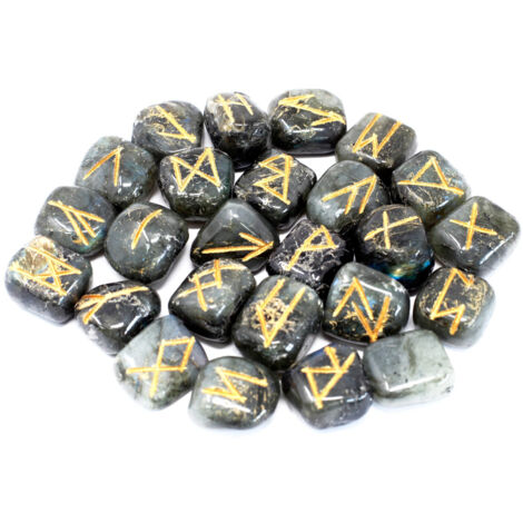 Ensemble de pierres runiques dans une pochette - Labradorite- Vendu par 1 (1/3)