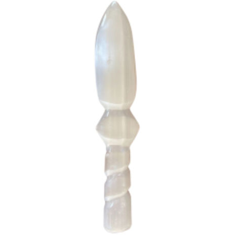 Couteau Rituel Sélénite Lrg - Spirale (25cm)- Vendu par 1 (1/4)