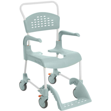 Chaise de douche à roulettes Clean - Vert lagon - 55 cm - 4 freins