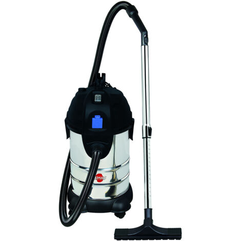 Leman – Aspirateur eau et poussière 30L 1400W pour chantier humide – Cuve inox – Prise synchronisée – LOASP306 (1/8)