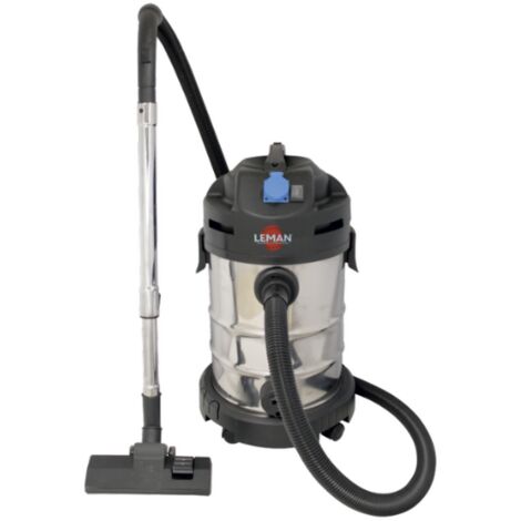 Leman – Aspirateur professionnel 30L 1400W LOASP301 – Cuve inox – Dépression 20kPa – Prise synchronisée pour électroportatifs