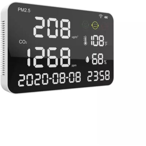 KAPM140 Analyseur de qualité de l'air mural Détection Infrarouge (NDIR) Horloge / Date / Fonction Wifi (1/5)