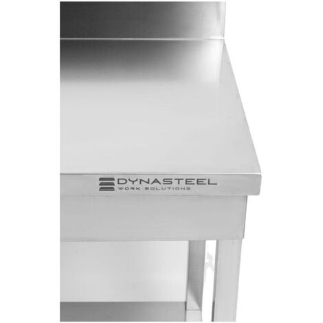 Table Inox avec Dosseret et Etagère - 1000 x 600 mm (1/5)