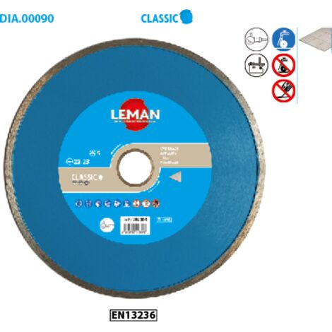 Leman – Disque diamant pour meuleuse 180 mm – Jante continue lisse – Alésage 30/25,4/22,23 mm – Coupe nette pour carrelage