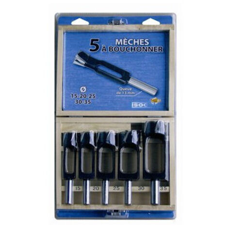 Leman – Coffret de 5 mèches à bouchonner en acier WS – Diamètre de queue 13 mm – Ø 15/20/25/30/35 mm – Longueur 140 mm (1/5)