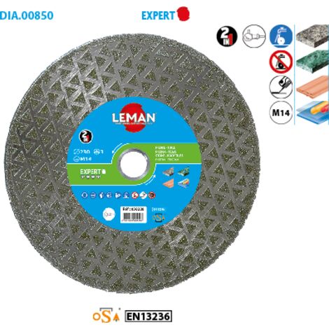 Leman – Disque diamant jante continue 125 mm M14 – Vitesse de coupe ultra-rapide – Pour tous matériaux – Longévité accrue (1/2)