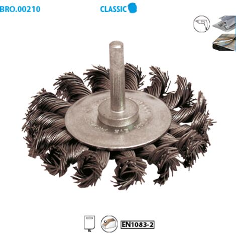 BROSSE CIRCULAIRE D70 FIL 0.50 ACIER TORSADE TIGE DE 6X30 (1/3)