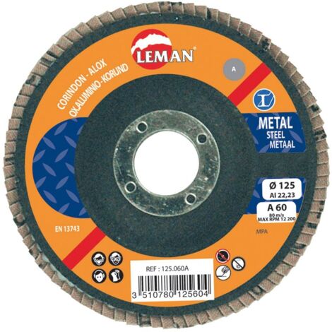 Boite de 10 disques à lamelles corindon pour métal Classic ø 115 Grain 80 Alésage 22,23mm Bombé
