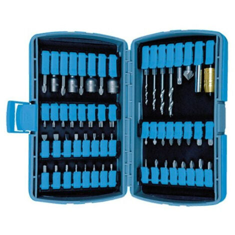 Leman – Coffret 56 pièces pour perceuse avec embouts et mèches – Adapté pour bois, métal et pierre – 56056 (1/3)