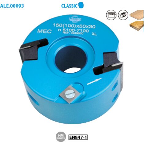 Leman – Porte-outils à profiler 100mm – Alésage 30mm – Hauteur 50mm – Pour feuillurage et profilage bois massif – Aluminium