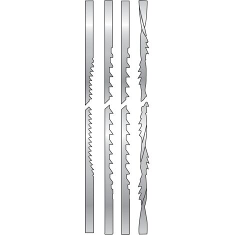 Leman – Assortiment de 12 lames à chantourner 130mm – Pour bois, plastique, corne et os – Précision de coupe – Compatible avec scie SAC407