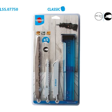 Assortiment de 5 lames de scie sabre pour bois et métal - LEMAN - 7750.05 (1/5)