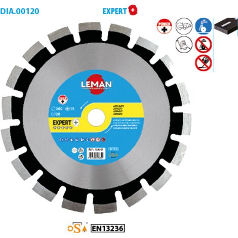 DISQUE DIAMANT SEGMENTS ASPHALTE 300X20 HT 15 - 120301 - LEMAN (1/2)