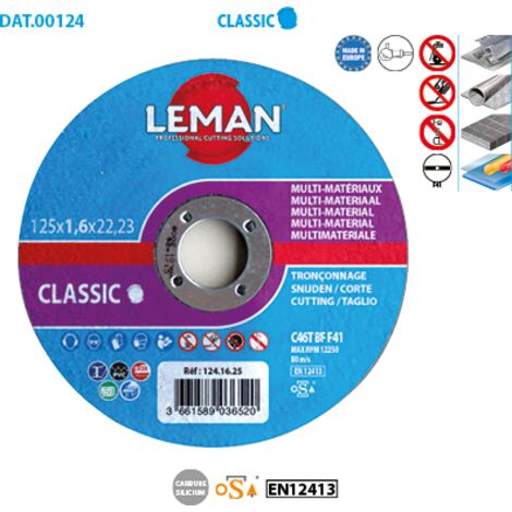 Boite de 25 disques à tronçonner plat multi matériaux Classic