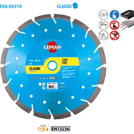 Leman - Disque Diamant Segments Asphalte, Béton Armé 350x20 Ht 10 (1/2)