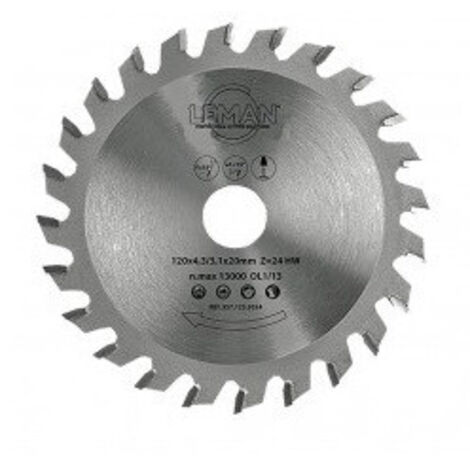 Leman - Lame Carbure Inciseur Conique 120x3,1-4,3x20 Z=24 Plate / Panneaux (1/5)