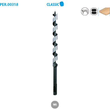 MECHE HELICOIDALE ACIER D22X320X400 QUEUE SDS+ Charpente