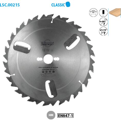 Leman – Lame de scie circulaire carbure 350mm – Alésage 30mm – 20 dents – Pour bois épais et humide – Délignage anti-recul