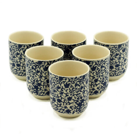 Tasses à Tisane - Motif Bleu- Vendu par 6