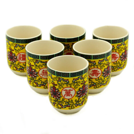 Tasses à Tisane - Design Oriental Longue Vie- Vendu par 6 (1/2)