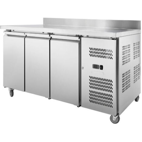 Table Réfrigérée 3 Portes GN1/1 - Profondeur 700 avec Dosseret