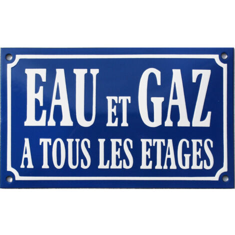 Plaque De Rue émaillée Vintage 10x15cm – EAU DE LA VILLE – Fait Main Au Pochoir