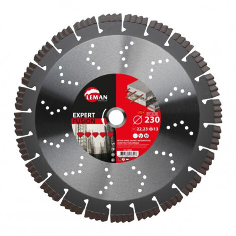 Leman - Disque diamant segments béton armé, granit Diam 300 x 20 x H 13 mm (1/2)