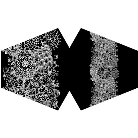 Couvre-visage mode réutilisable - Élégance noire (Adulte)- Vendu par 1 (1/4)