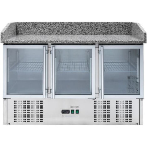 Meuble à Pizza Réfrigéré Compact 600x400 - 3 Portes Vitrées