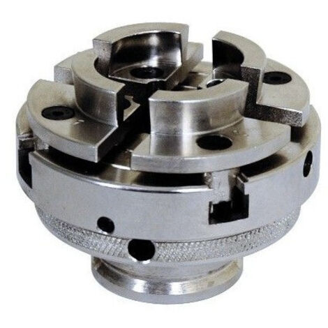 Leman – Mandrin universel à 4 mors pour tour à bois – Serrage concentrique 33 x 3.5 – 4 mors 50mm pour bois dur – Queue de cochon incluse