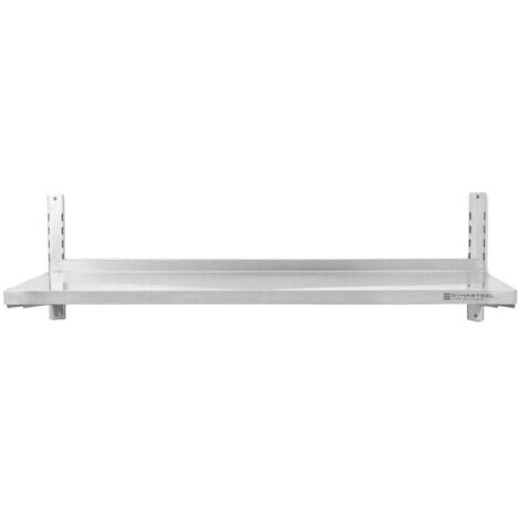Etagère Murale en Inox sur Crémaillères - L 1200 x P 400 mm (1/5)