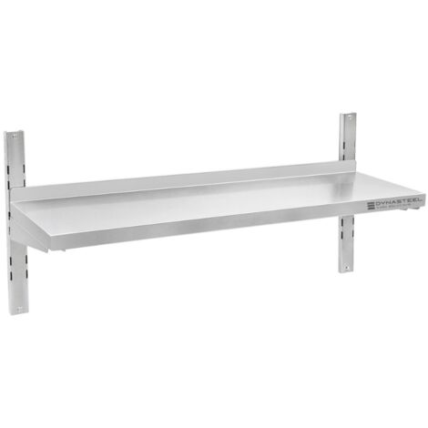 Etagère Murale en Inox sur Crémaillères - L 1200 x P 300 mm
