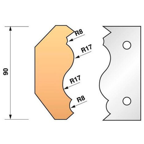 Leman - Jeu de 2 fers profilés N°352 pour porte-outils Ht.90 mm
