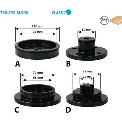 Leman – Coffret tournage 4 mors pour mandrin – Compatible avec tours à bois Fein – Mors en acier pour bois dur – Goupille de sécurité incluse