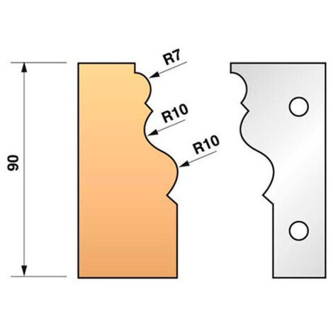 Leman - Jeu de 2 fers profilés N°302 pour porte-outils Ht.90 mm