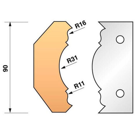 Leman - Jeu de 2 fers profilés N°353 pour porte-outils Ht.90 mm