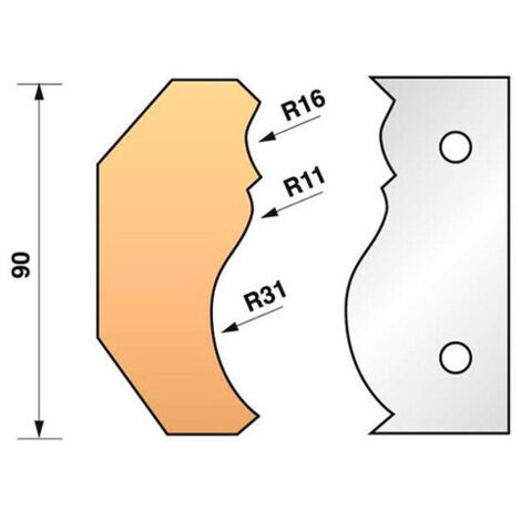 Leman - Jeu de 2 fers profilés N°351 pour porte-outils Ht.90 mm