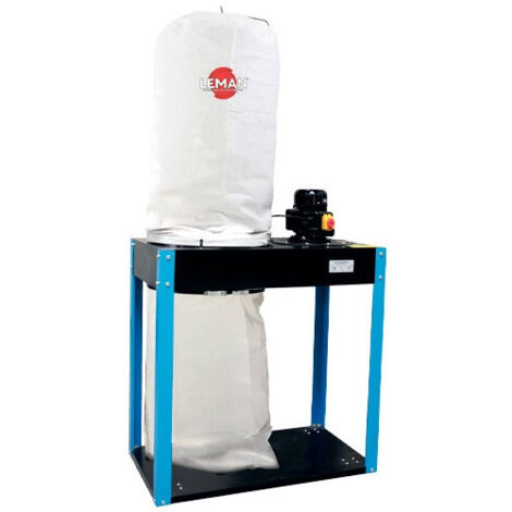 Leman – Aspirateur à copeaux 165L – Débit d'air 2900 m³/h – Puissance 1500W – Capacité de récupération 165L – Hélice acier Ø 300mm
