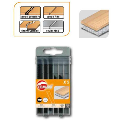 Leman - Coffret 5 Lame de scie Sauteuse B&D (4 Bois + 1 Metal) (1/2)