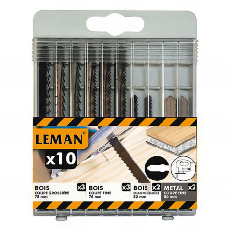 Leman – Coffret de 5 lames de scie sauteuse – 4 lames bois coupe rapide et fine + 1 lame métal – Pour découpe précise et nette