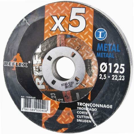 Leman – Disque à lamelles fer 125 mm – Lot de 5 – Alésage 22,23 mm – Épaisseur 2,5 mm – Rotation max 12250 tr/min