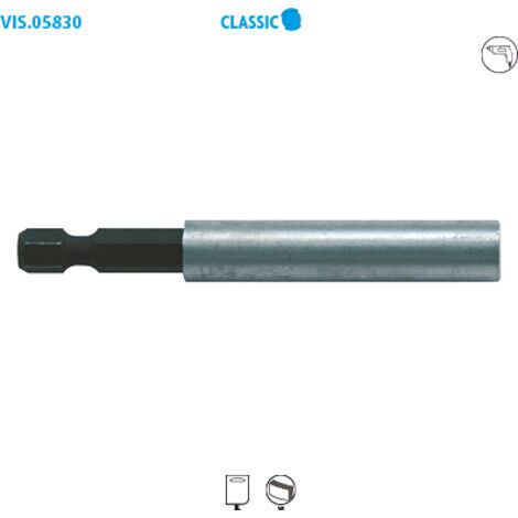 Porte-embout magnétique avec circlips 1/4" 74 mm - 58301 - Leman (1/3)