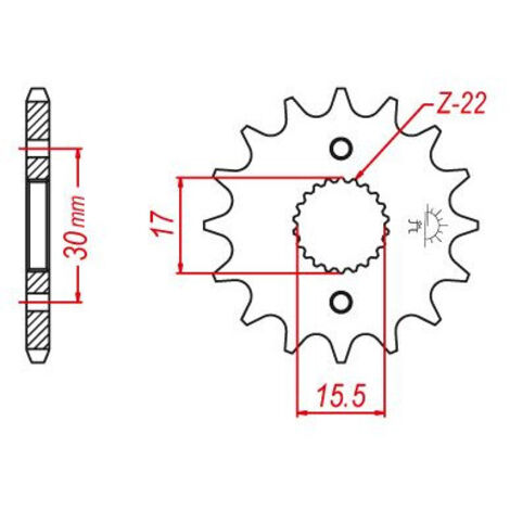 Pignon Lightweight compatible avec la marque Honda - 420 - 14 Dents - Similaire JTF1256 (1/2)