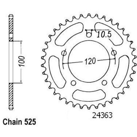 Couronne Acier compatible avec la marque Aprilia - 525 - 42 Dents - Similaire JTR702 - Made in Germany (1/2)