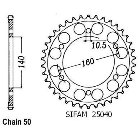 Couronne Acier Kawasaki - 530 - 48 Dents - Similaire JTR502 - Made in Germany (1/2)