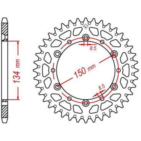 Couronne Alu TT Kawasaki Verte - 520 - 50 Dents - Similaire JTA460 - Made in Germany (1/3)